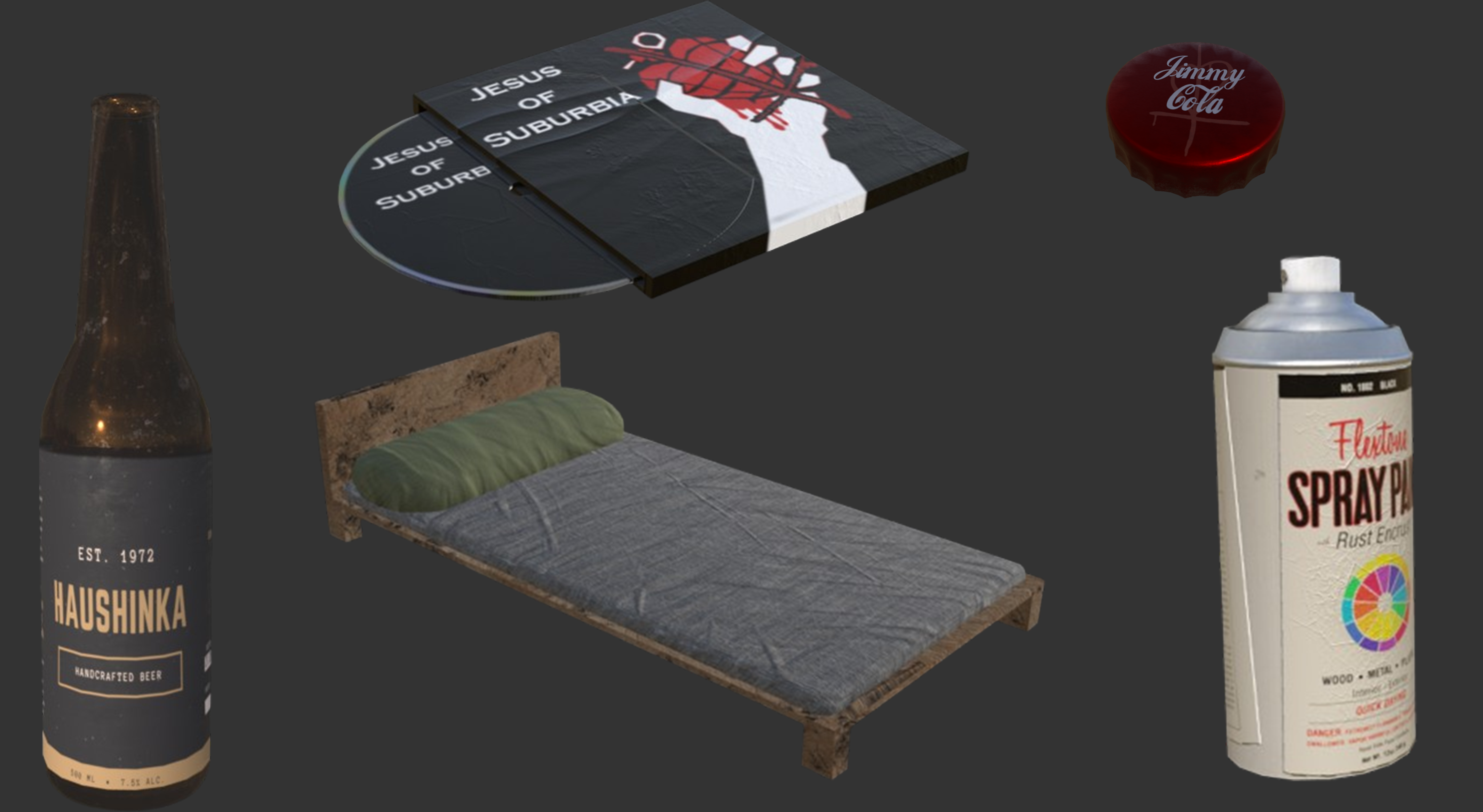 A collection of 3D models